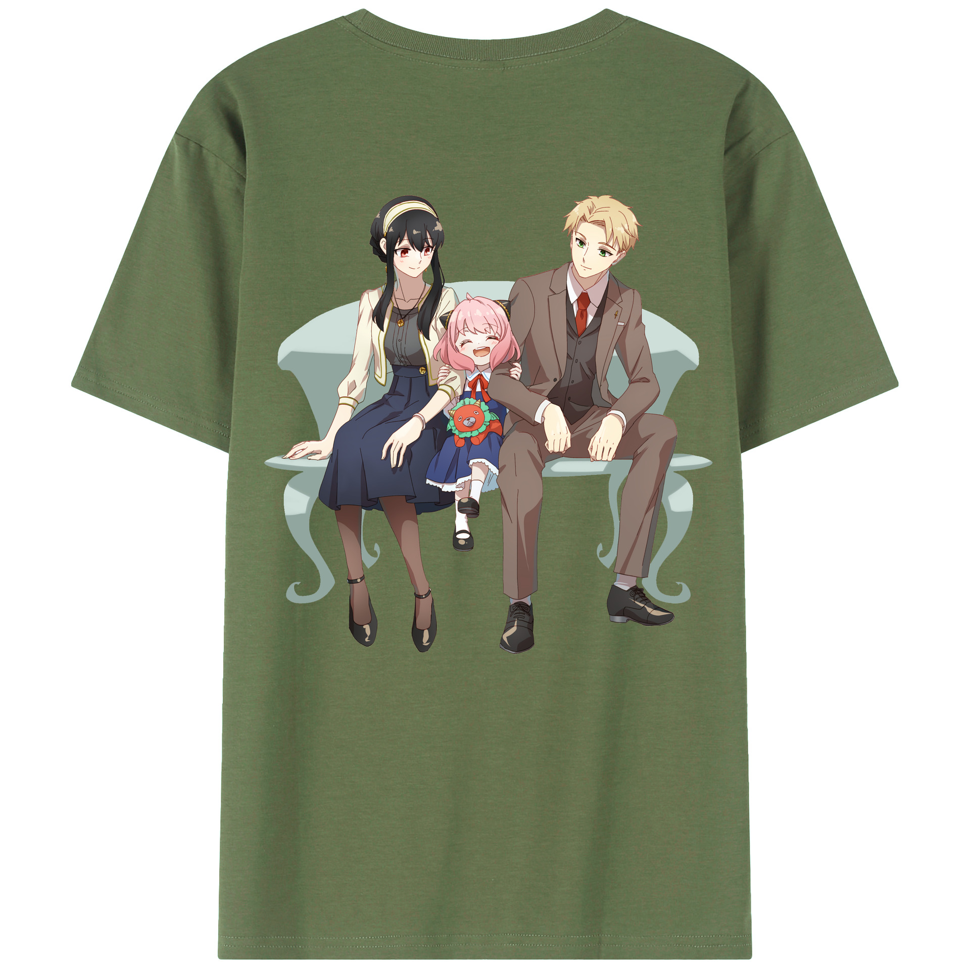 （画像用） SPY×FAMILY间谍家家酒 綿100％ メンズ半袖Tシャツ（バックプリント） 通気性